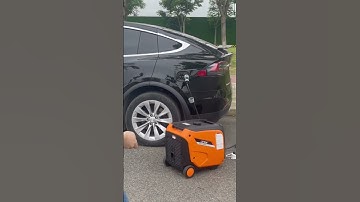 portable generator charg ing EV car