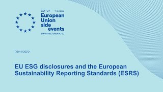 EU ESG disclosures and the European Sustainability Reporting Standards (ESRS)