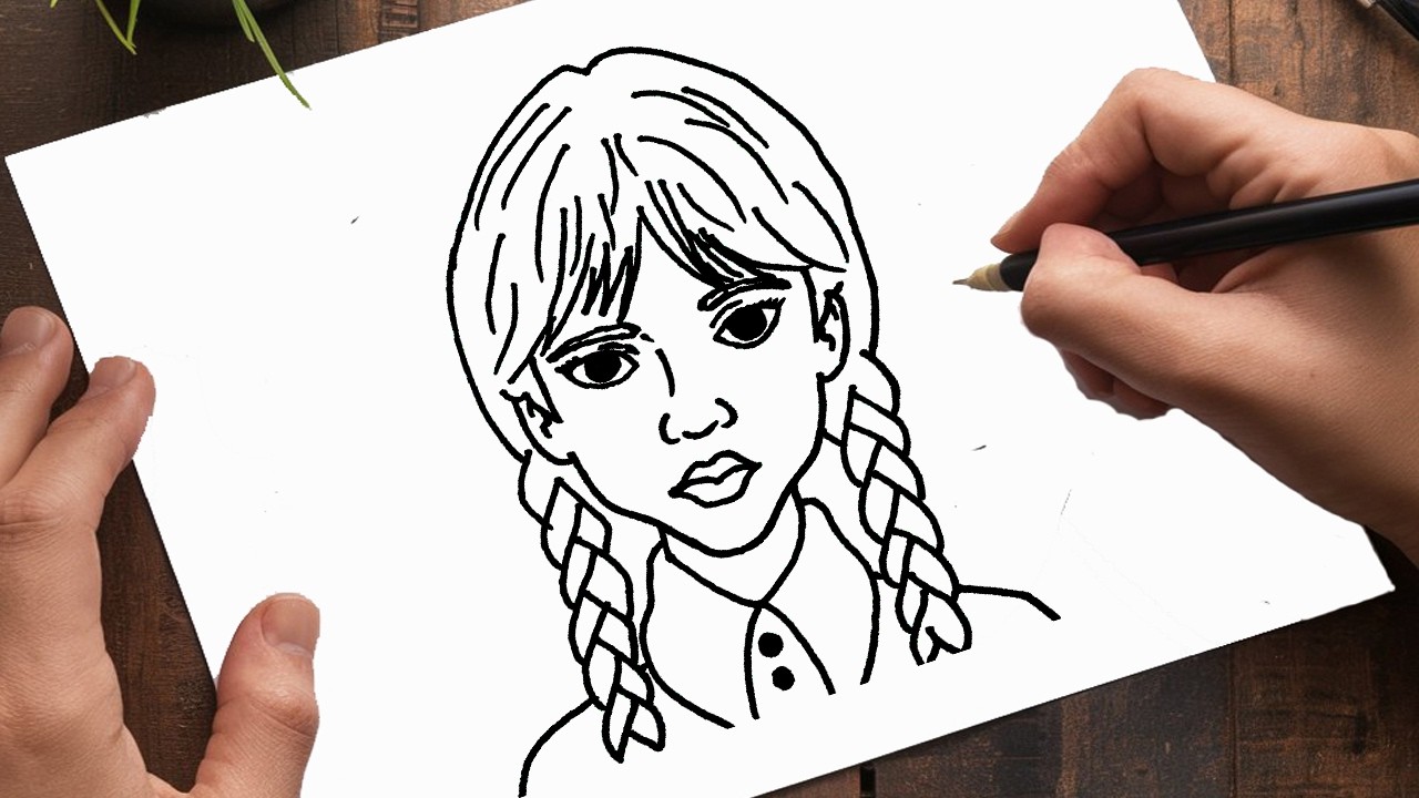 How to Draw Wednesday Addams - Easy Step by Step Tutorial - YouTube