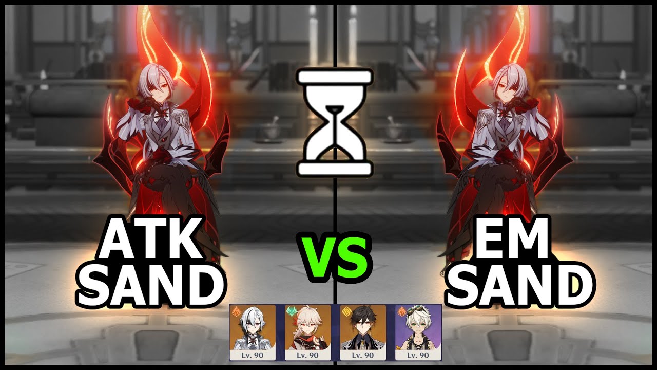 C0 Arlecchino ATK Sand vs EM Sand DMG Comparison Hyper Carry Showcase
