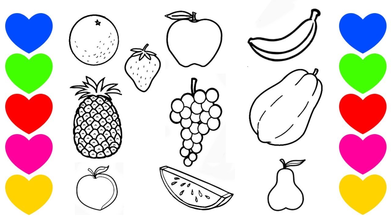 Frutas e Vegetais - Jogo Interativo de colorir - Twinkl