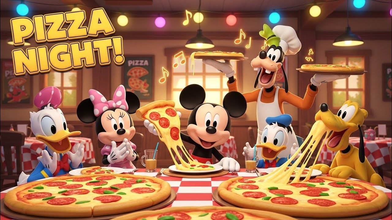 🐭🍕 Pizza Night at Goofy’s Restaurant! Mickey Mouse & Friends 🎶🍕