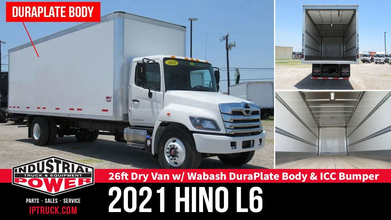 New 2021 Hino L6 26ft Box Truck New Wabash Dry Van body w/ ICC Bumper