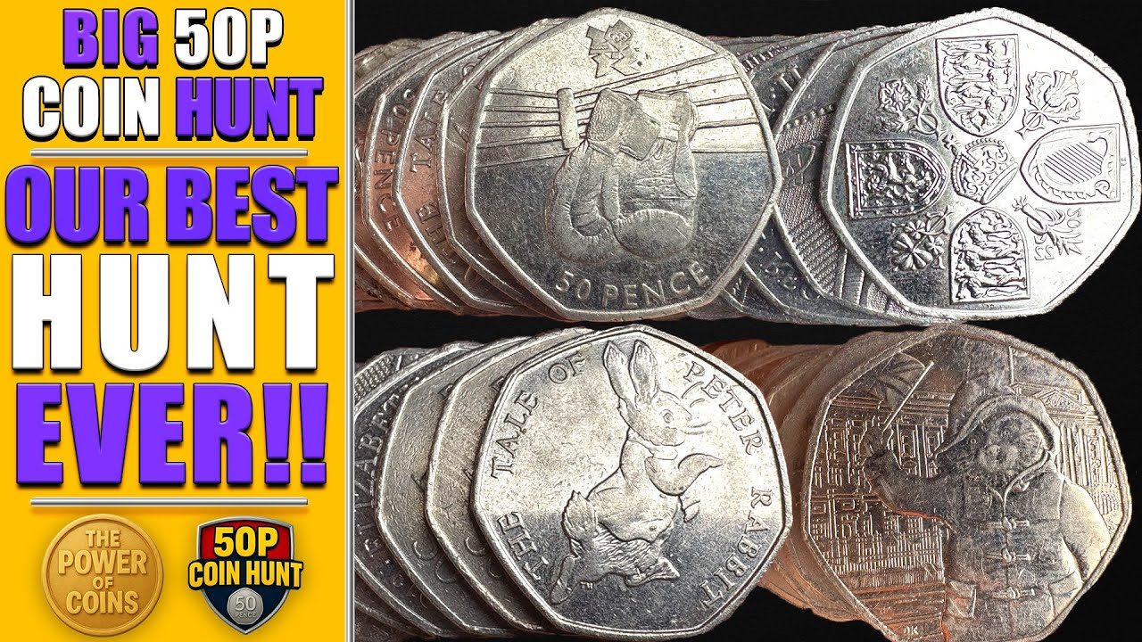 БЕЗУМНАЯ охота за 50-пенсовыми монетами! Я нашёл ОЛИМПИЙСКУЮ 50-пенсовую монету и ещё 3 редкие мо...