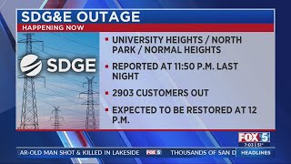 Thousands of SDGE customers affected by power outage