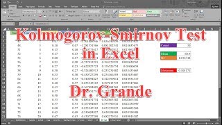 Kolmogorov-Smirnov Test of Normality in Excel