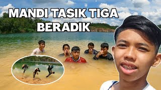 MANDI KAT TASIK 3 BERADIK! Aniq Buat Front Flip (part2) | Aniq Samad