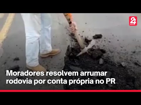Moradores arrumam rodovia por conta própria no Paraná