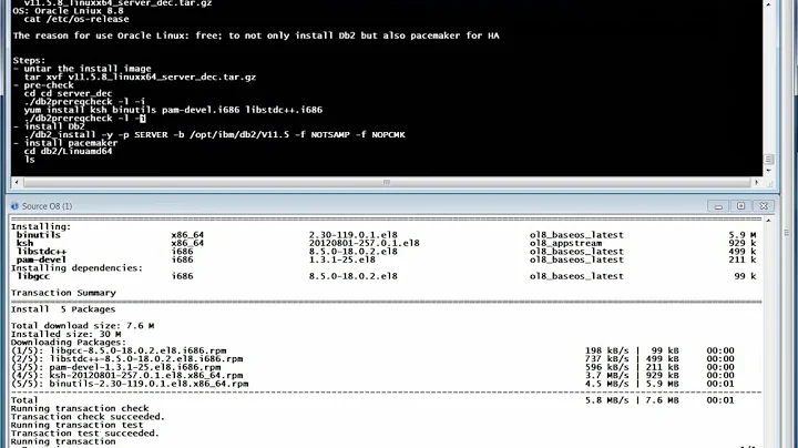 Demo install Db2 11.5.8 Community Edition on Oracle Linux 8.8
