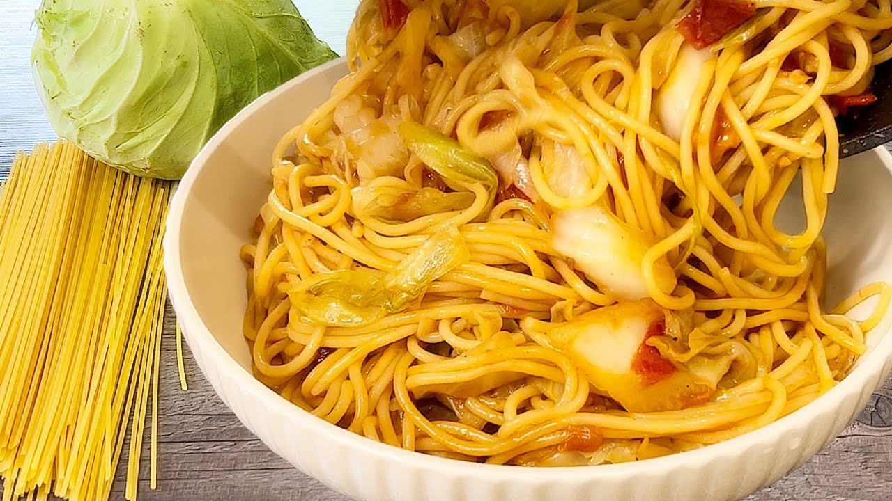 Spaghetti with cabbage, I didn't expect it to be so delicious!素食Vegan