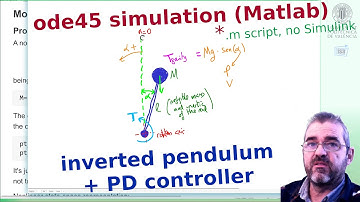 ODE45 Simulation of closed loop pendulum PD controller (Matlab script, NO simulink)