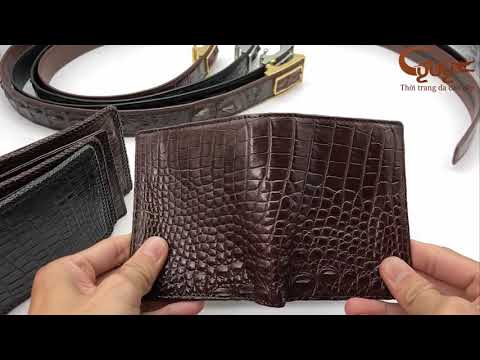 Ví nam kiểu đứng làm từ da cá sấu xịn 100%