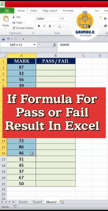 Pass & Fail Formula in Excel 🔥#excelformula #exceltutorial #tricks # ...