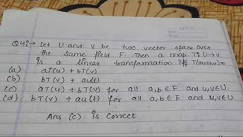 Mcqs of linear algebra unit-2 for BA/BSc mdu students