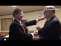 A moment of levity at Lebanon County budget hearing when Judge Tylwalk presents Com. Phillips $500K