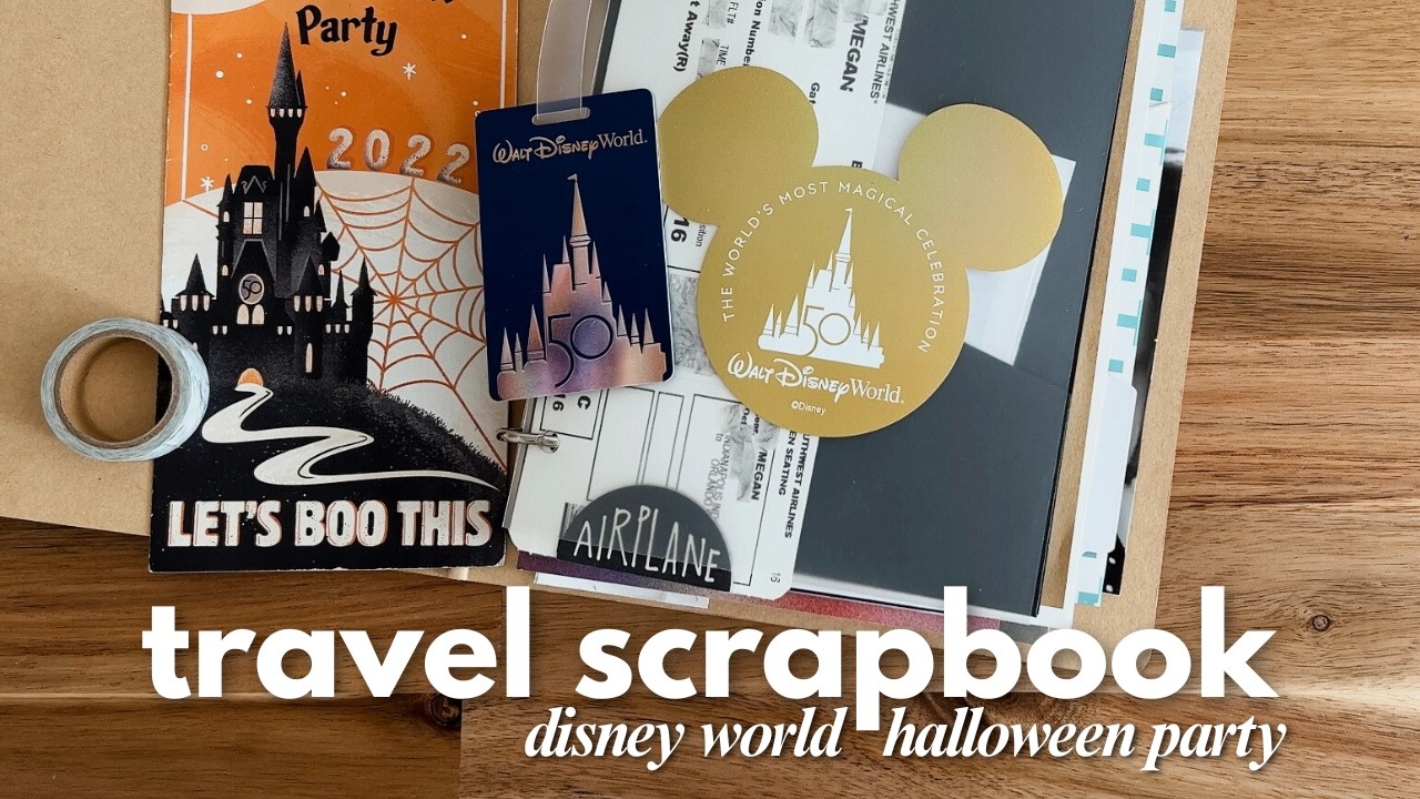 a spooky & scrappy disney travel journal 🎃📖🖊️ halloween scrapbook flip through
