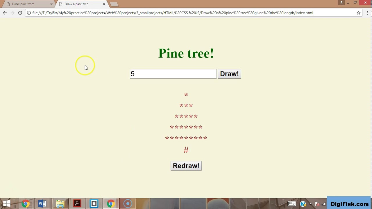 [Javascript tutorials #4] Draw a Pine tree with Javascript Part1 - YouTube