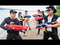 LTT Game Nerf War : Two Warriors SEAL X Nerf Guns Fight Crime Mr Zero Scazy illegal Sand Thief