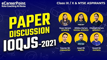 Paper Discussion IOQJS 2021 | All Expert Faculty | CareerPoint-NTSE