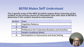 MDS3.0 MDS Section B Hearing, Speech and Vision: Unit 2 Session 1