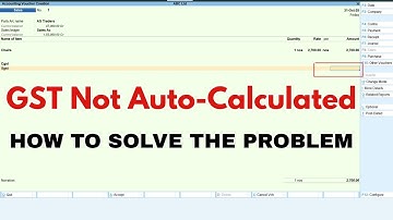 Tally Prime GST Problem | GST Amount Not Auto Calculated | Step-by-Step Fix | GST AUTO CALCULATION