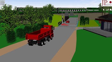 Truck Rollover Accident / PC Crash 3D Rendered Video / PC Crash reconstruction