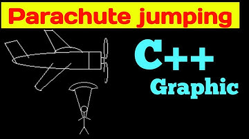 Parachute jumping from Airoplane using C++ Graphic project | c++ Graphic #animation | #clanguages