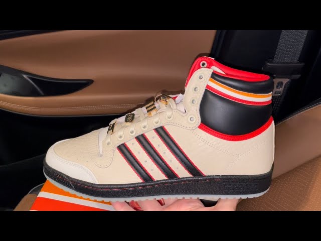 Adidas Top Ten Hi Espn Shoes - Men's - White / Red - 13