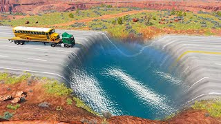 Cars vs Giant Pit Deep Water BeamNG.Drive #6