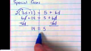 Special Cases when solving equations