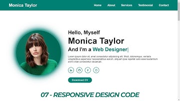 Fully Responsive Personal Portfolio Website using HTML CSS and JavaScript | Responsive Design Code