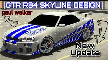 HOE MAAK JE DE PAUL WALKER NISSAN GTR R34 SKYLINE IN CAR PARKING MULTIPLAYER