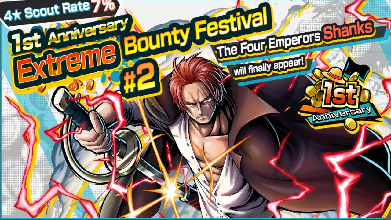 1st anniversary officially starts| Update info and Shanks Summons| one piece bounty rush