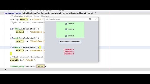 Java JCheckBox  in NetBeans | ActionListener | Multiline JLabel