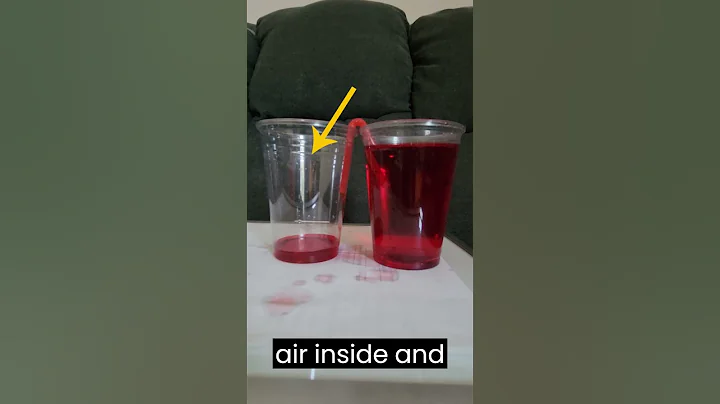 How a Water Siphon works ( water flowing into other cup with straw)