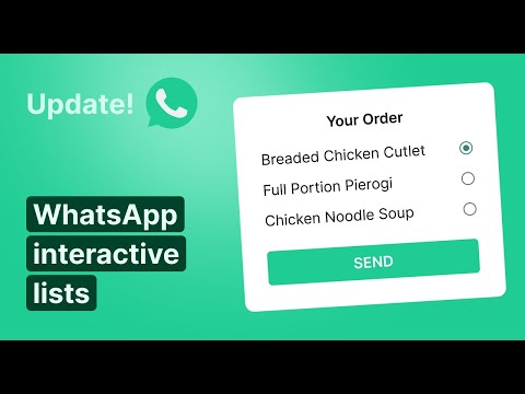 How to create interactive lists in WhatsApp with List message - video from ChatFuel