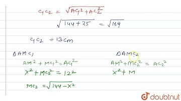 If the angle ofintersection at a point where the two circles with radii 5 cm and 12 cm intersect...