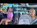 Jeep car tour | whats in my sports bag