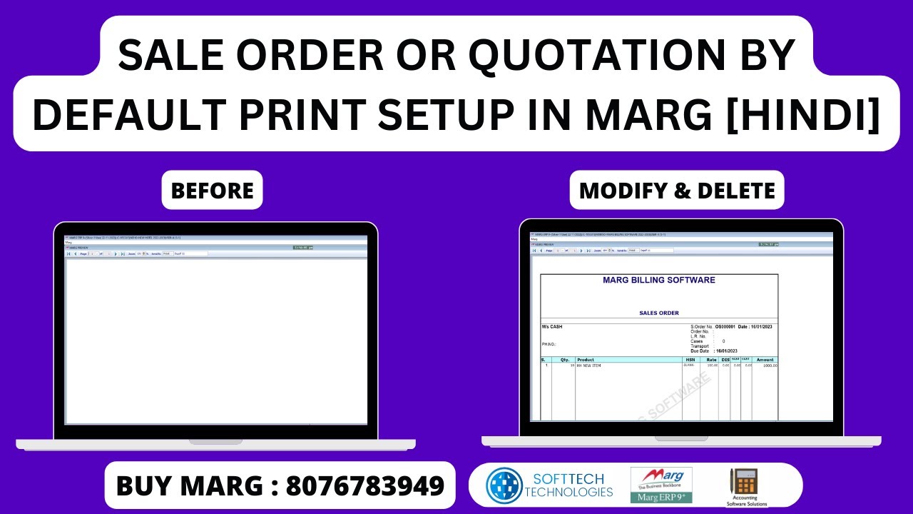 How to Sale Order & Quotation Print Setup in Marg ERP Software Step by ...
