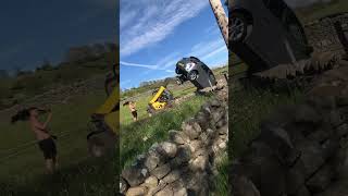 Angry Farmer Wrecks Guy's Car and Pushes Him With Help of Forklift in Front of His Tractor