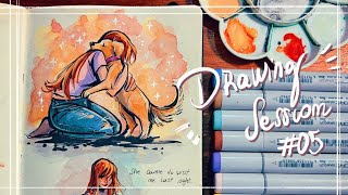 Drawing session #06 l Copics + Procreate // 🌸 My favorite dreams 🌸