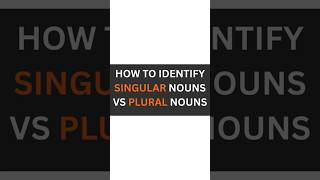 LEARN SINGULAR AND PLURAL NOUNS IN 30 SECOND #englishgrammar #english #education #article #easy