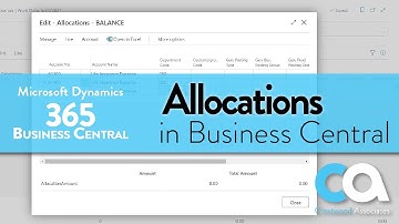 Allocations and Recurring Journal Transactions  in Microsoft Dynamics 365 Business Central