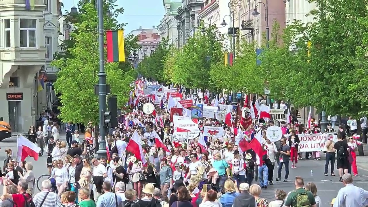 Parada polskości w Wilnie, 2024.05.04 (nie cały pochód) / Lietuvos lenkų eisena (ne pilnas video)
