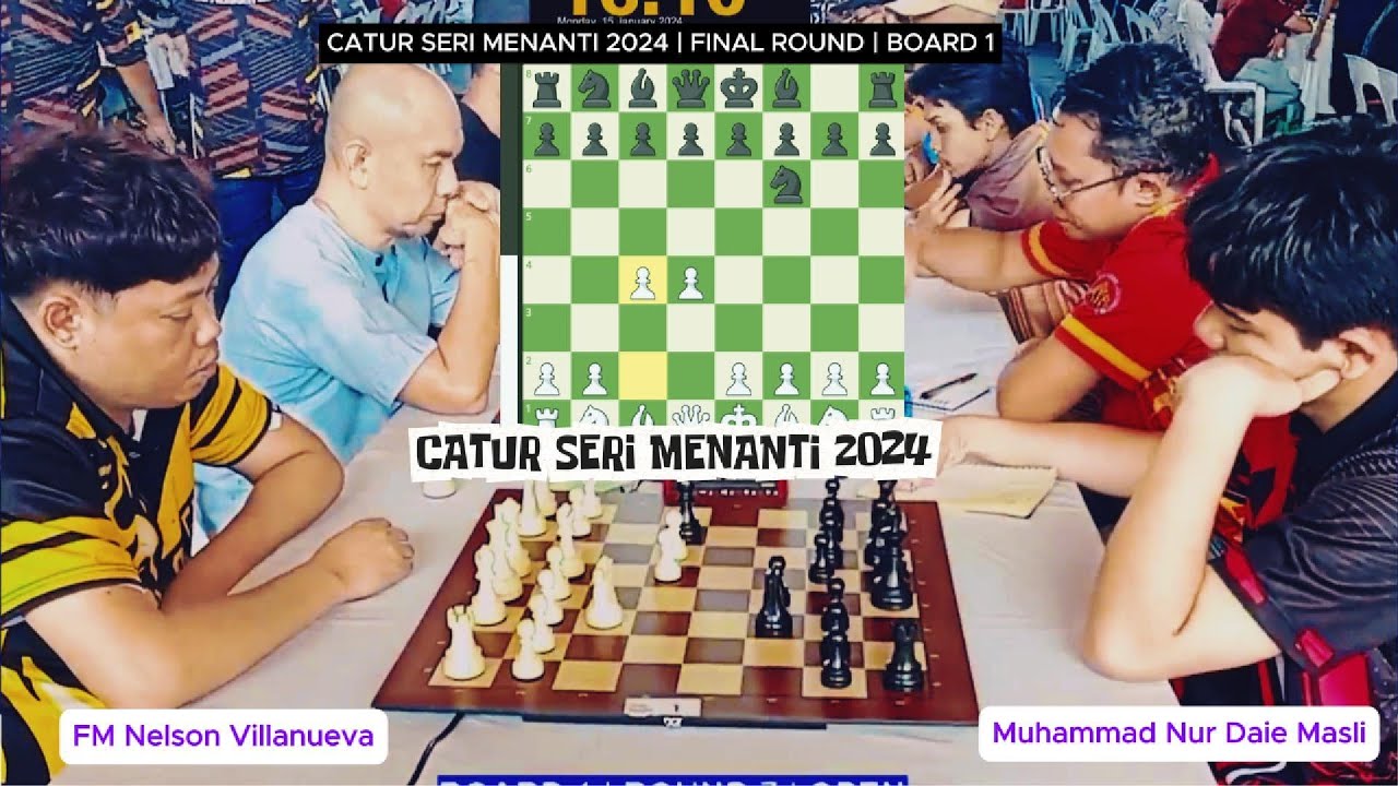 FM Nelson Villanueva vs Muhammad Nur Daie Masli | Catur Seri Menanti Edisi 2024