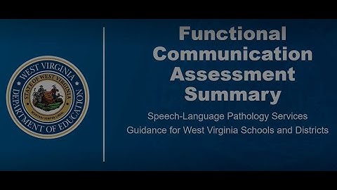 Functional Communication Summary