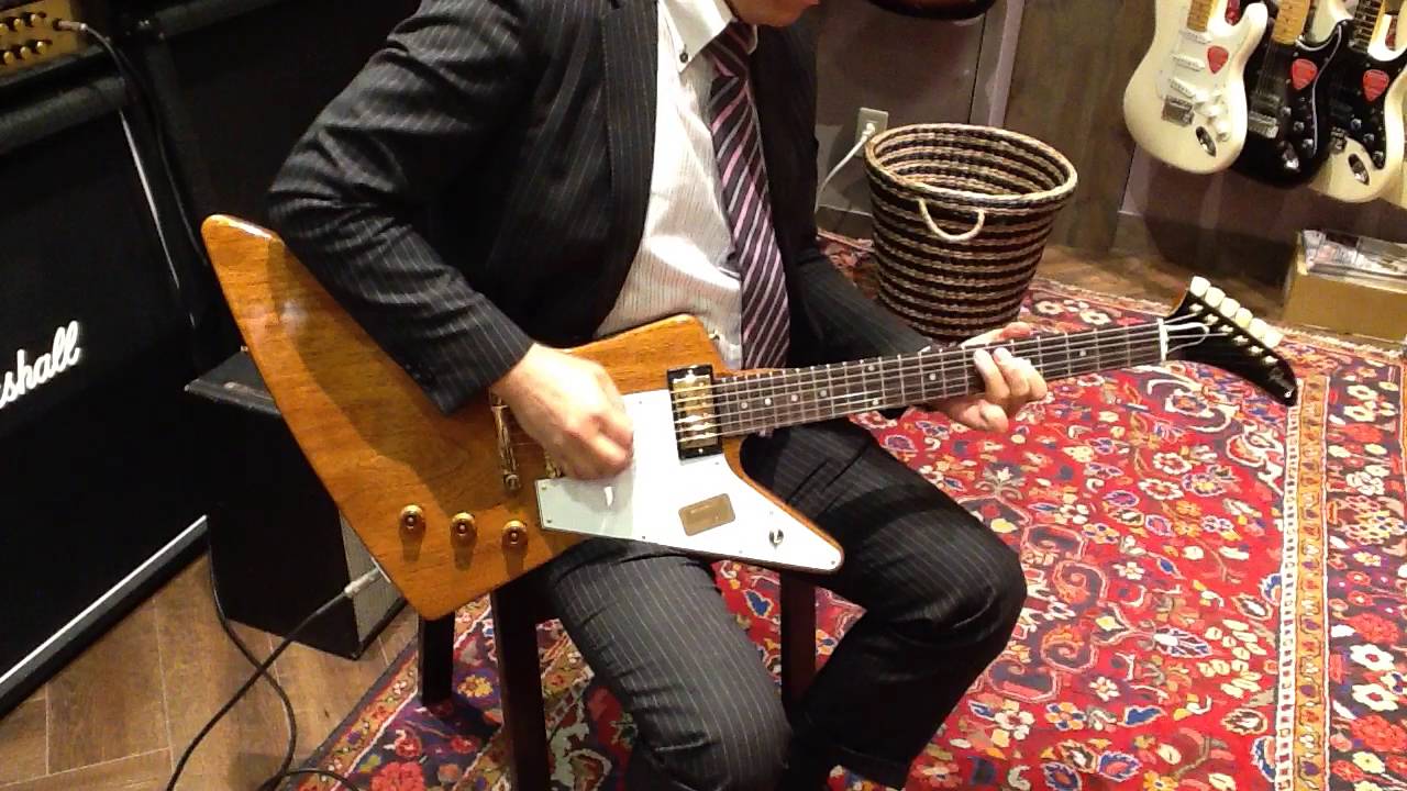 Gibson Custom / 1958 Explorer Mahogany Antique Natural - YouTube