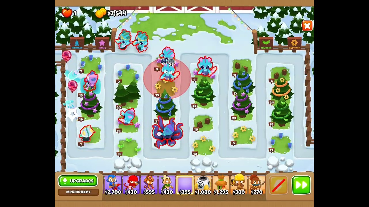 BTD6 One Two Tree CHIMPS Easy Win Mermonkies Only