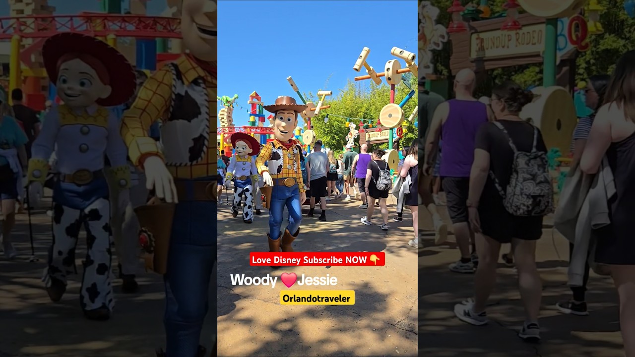 Woody and Jessie at Toy Story Land  
