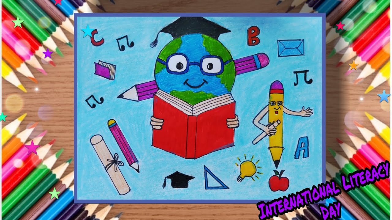 How to draw world literacy day poster||International Literacy day ...